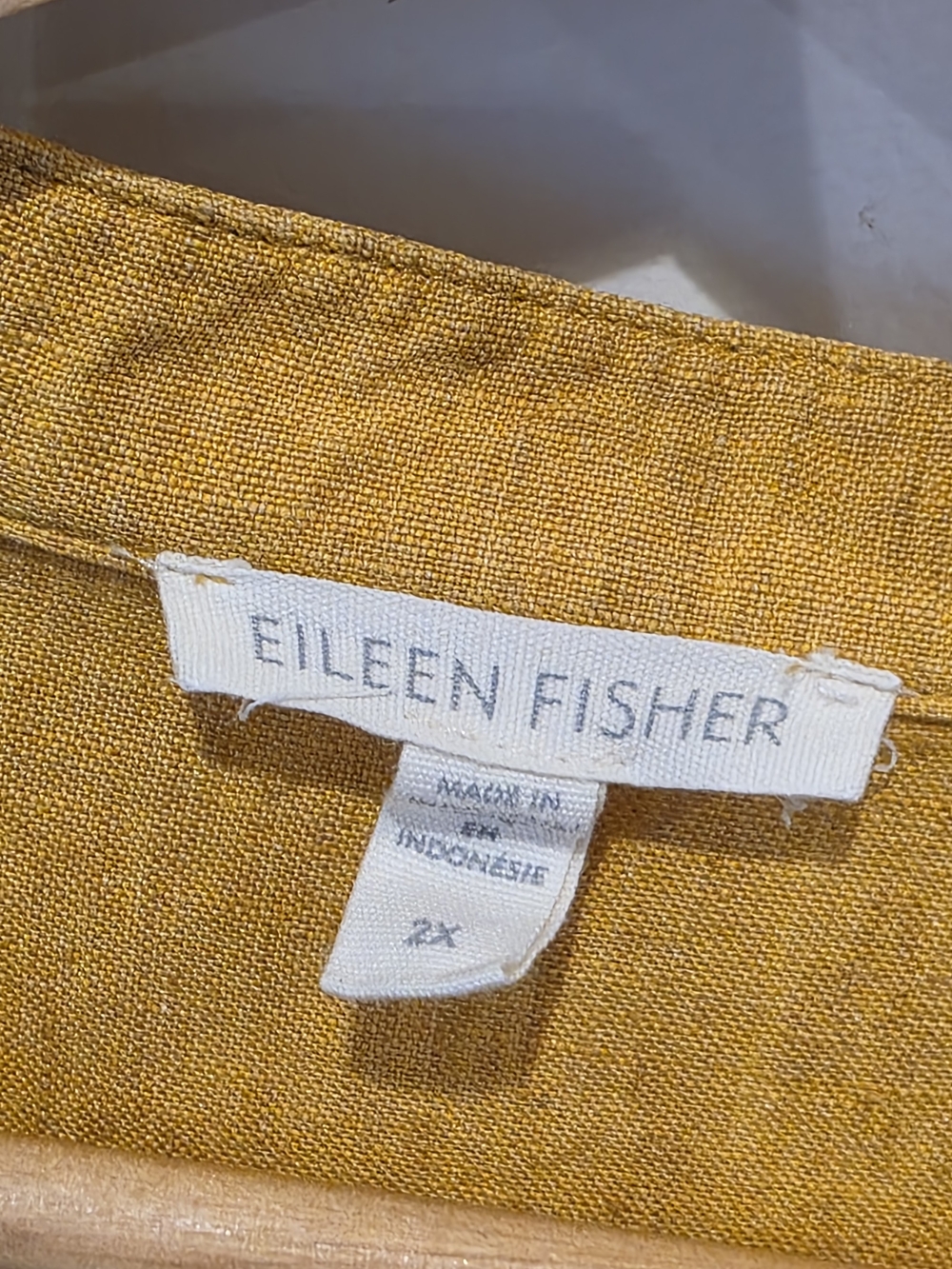 EILEEN FISHER Washed-Organic-Linen Délavé Cap-Sleeve Dress - Picture 6 of 8